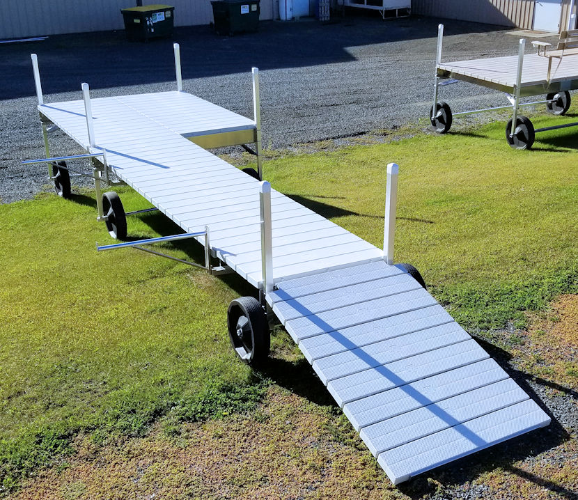 A roll-in V-Dock before it goes in the water